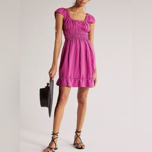 Anthropologie Smocked Waist Mini Dress - Picture 2 of 12